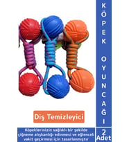 Evcil Hayvan Ağız Diş Kaşıma Çiğneme Temizleme Eğlenceli Vakit Kauçuk Top Köpek Oyuncağı 2 Adet