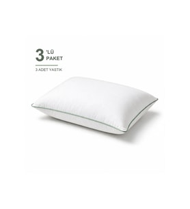 Biyeli Yastık 3'li Paket 50x70 cm 1100 gr Boncuk Silikon Elyaf Dolgulu