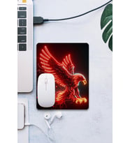 SonicTouch Kırmızı Neon Kartal Pürüzsüz Yüzey Kaymaz Taban Dikişsiz Kenar Gamer Oyuncu Mouse Pad 19x