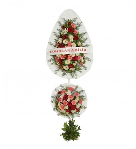 Karışık Gerbera Çift Kat Çelenk