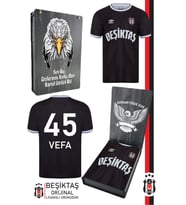 Beşiktaş Orijinal Lisanslı Nostalji Siyah Kişiye Özel BJK Forma Hediyelik Ahşap Kutulu (SIYAH-GRI-SIYAH)