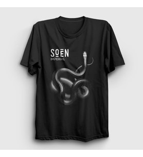 Presmono Unisex Siyah Imperial Snake Metal Soen T-Shirt 522013tt