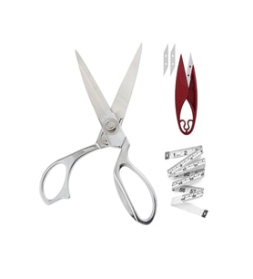 Profesyonel Metal Terzi Makası Gümüş Renkli Büyük Boy 26 cm Set