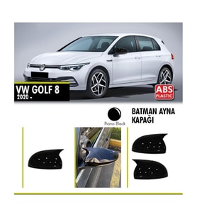 Volkswagen Golf 8 Yarasa Batman Ayna Kapağı 2020 üzeri Parlak Siyah
