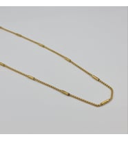 Unisex Gold Renk Çelik İnce Silindir Detaylı Doç Model Zincir Kolye 60 cm - Kararmaz Suya Dayanıklı
