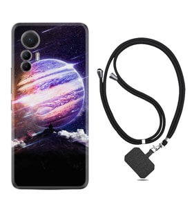 Xiaomi 12 Lite Kılıf Silikon Boyun Askılı İpli Desenli Silikon Super Planet 1797