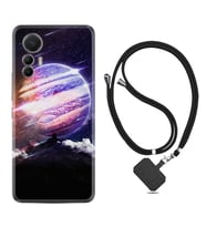 Xiaomi 12 Lite Kılıf Silikon Boyun Askılı İpli Desenli Silikon Super Planet 1797