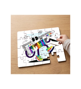Renkli Piyano Tasarımlı 24 Parça Ahşap Çocuk Puzzle MPK0712