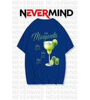 The Margarita Baskılı Oversize Tişört - %100 Pamuk Unisex (Lacivert)