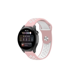 Watch 22Mm Spor Delikli Kordon - Pembe-Beyaz
