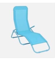 Katlanabilir Açık Mavi Şezlong 136 x 61 x 102 cm