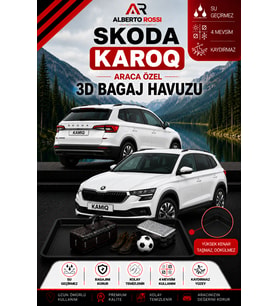 Skoda Karoq 2017 - 2026 Araca Özel 3D Bagaj Havuzu