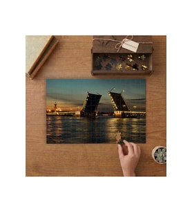 Rusya St. Petersburg Beyaz Geceler Tasarımı 240 parça Ahşap Puzzle Ahşap Kutuda MP01233