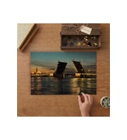 Rusya St. Petersburg Beyaz Geceler Tasarımı 240 parça Ahşap Puzzle Ahşap Kutuda MP01233