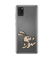 Samsung Galaxy A21S Uyumlu Tavşan Tasarımlı Şeffaf Telefon Kılıfı