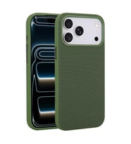 iPhone 17 Pro Kılıf M-Safe Şarj Özellikli Kumaş Tasarımlı Miami Sert PC Kılıf