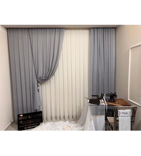 Lexroo Mızraklı Fır0914 Ar03102 V-105 Gri 1/3 Sık Pileli Tül Perde 250 x 250