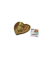 AKASYA  KALP MODEL   2 BÖLMELİ=1+1  AHŞAP BAMBU SERVİS SUNUM TEPSİ - TAHTASI  20.5 X 19.5 X 1.4CM (5343)