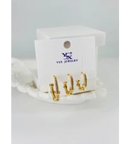 Zirkon Taşlı Üçlü Kombin Küpe - Kp00371