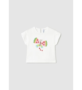 Mayoral Kız Bebek Baskılı Tshirt Beyaz