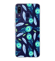PrintiFy Samsung Galaxy M10s ile Uyumlu 1mm Slim Fit Nazar Boncuğu 3 Baskılı Şeffaf  Kılıf