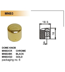 Valencia MNB3GD Kubbeli Potans Düğmesi Gold  Metal - Vidalı Montaj - Lüks Görünüm