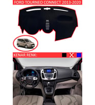 Ford Tourneo Connect 2012-2020 Torpido Koruma Halısı Siyah Kenar Renk Kırmızı