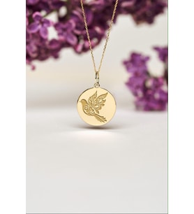Kişiye Özel Tasarım Kuş Model Kolye 925K Gümüş (Gold)