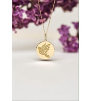 Kişiye Özel Tasarım Kuş Model Kolye 925K Gümüş (Gold)