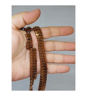 Hematit Taşı Şekilli Çift Delikli 4.5*12mm Dizi (52312)