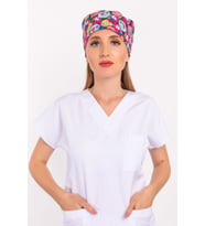 Neşeli Mod Desenli Doktor Hemşire Hastane Aşçı Şef Bone (Siyah)
