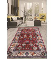 Dijital Kaymaz Taban Yıkanabilir Modern Renkli Salon Halısı Mutfak Halısı Yolluk ND-HT-994 (Bordo)
