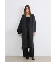 LCW EVERYDAY Antrasit Şal Yaka Oversize Kadın Triko Hırka