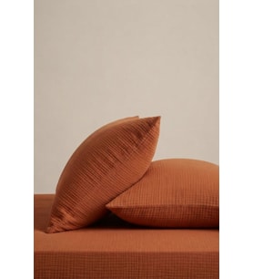 Müslin Yastık Kılıfı 2li 50x70 cm Kiremit Pamuklu