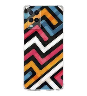 PrintiFy Oppo A54 Uyumlu Köşe Korumalı Labirent Grafiti Tasarımlı Şeffaf Silikon Kılıf