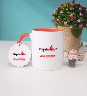 Fizyoterapist Kupa Bardak Turuncu ve Anahtarlık