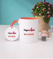 Fizyoterapist Kupa Bardak Turuncu ve Anahtarlık