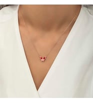 Gümüş Rose Minimal Kelebek Bayan Kolye