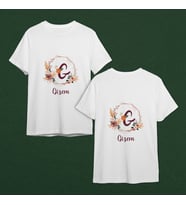 Baş Harfli İsim Tasarımlı Tişört Kişiye Özel ( Unisex - Büyük - Çocuk )