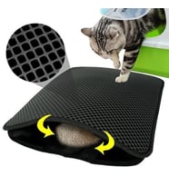 OLLEVRA Kedi Tuvalet Önü Kum Toplayıcı Temizleyici Elekli Gri Paspas