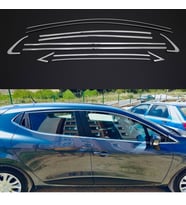 Renault Clio 4 Cam Çıtası Kromu Çerçevesi Komple Nikelaj Seti
