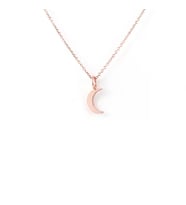Kişiye Özel Ay Figürlü Minimal Kolye 925K Gümüş (Rose)
