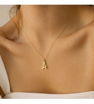 Harf Kolye Hediyelik Gold Kaplama Gümüş Kolye