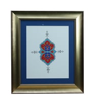 e38 EL İŞÇİLİĞİ RUMİ MOTİFLİ TEZHİP TABLO - 44*51 CM - 6539