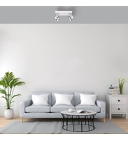 RIOLİGHT MODERN BEYAZ GÖVDE KROM HAREKETLİ BAŞLIK 4XGU10 LED KARE SPOT AVİZE(AMPÜL DAHİLDİR)