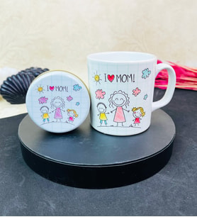 Çizgi Anne Kız Ve Erkek Çocuk Tasarımlı Kokulu Mum Ve Kupa Set