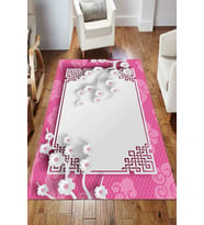 Dijital Kaymaz Taban Yıkanabilir Salon Halısı Mutfak Halısı Koridor Halısı Yolluk ND-HS-430 (Pembe)