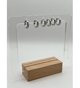 Arnes Jewelry Çelik Zirkon Taşlı Halka 3 Çift Set Küpe