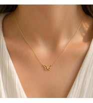 Kişiye Özel 925 Ayar Gümüş Minimalist Kelebek Kolye (Gold)