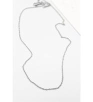Çelik Zincir Kolye - 45 cm - Gümüş